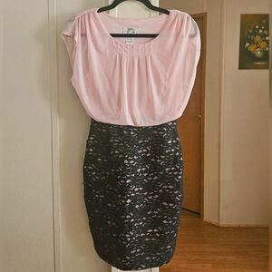 Sweet Storm Pink & Black Lace Dress